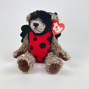 TY Attic Treasures BUGSY the Lady Bug Teddy Bear  8" NWT Stuffed Plush Toy